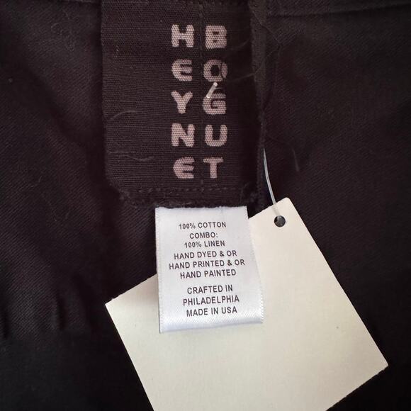 ❌SOLD❌ Heyne Bogut Black Button Front Hand Dyed Tunic Blouse Raw Hem Oversized - Picture 2 of 7